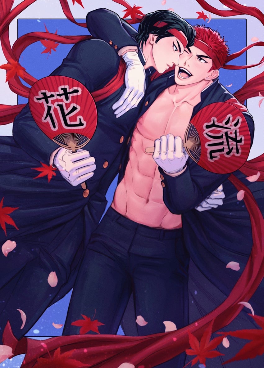 sakuragi hanamichi and rukawa kaede (slam dunk) drawn by pyogopyogoyum
