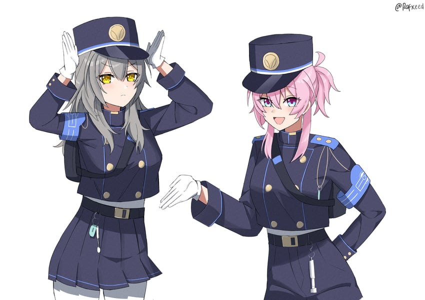trailblazer, stelle, march 7th, hikari, and nozomi (blue archive and 2 more) drawn by rafxeed