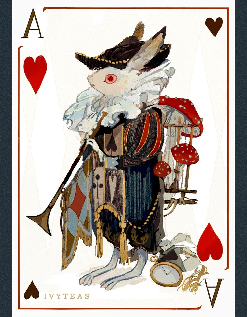 white rabbit (alice's adventures in wonderland) drawn by ivy_teas