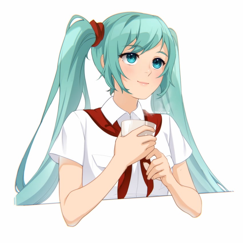 hatsune miku (vocaloid and 1 more) drawn by shwwma