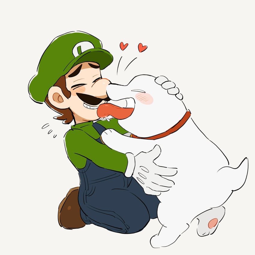 luigi and polterpup (mario and 2 more) drawn by mimimi_(mimimim9999)