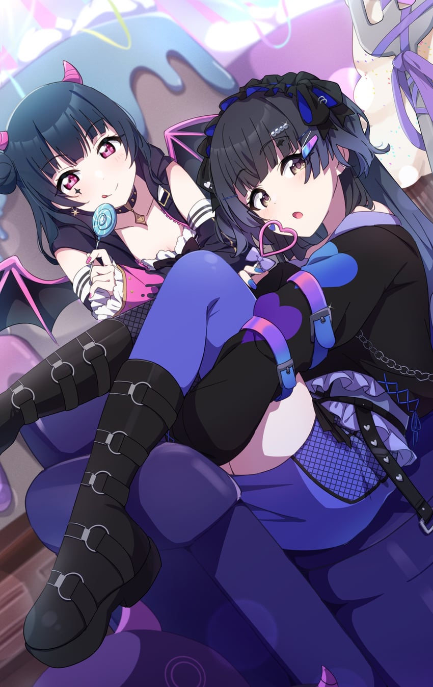 tsushima yoshiko and mayuzumi fuyuko (idolmaster and 3 more) drawn by reikakrzk