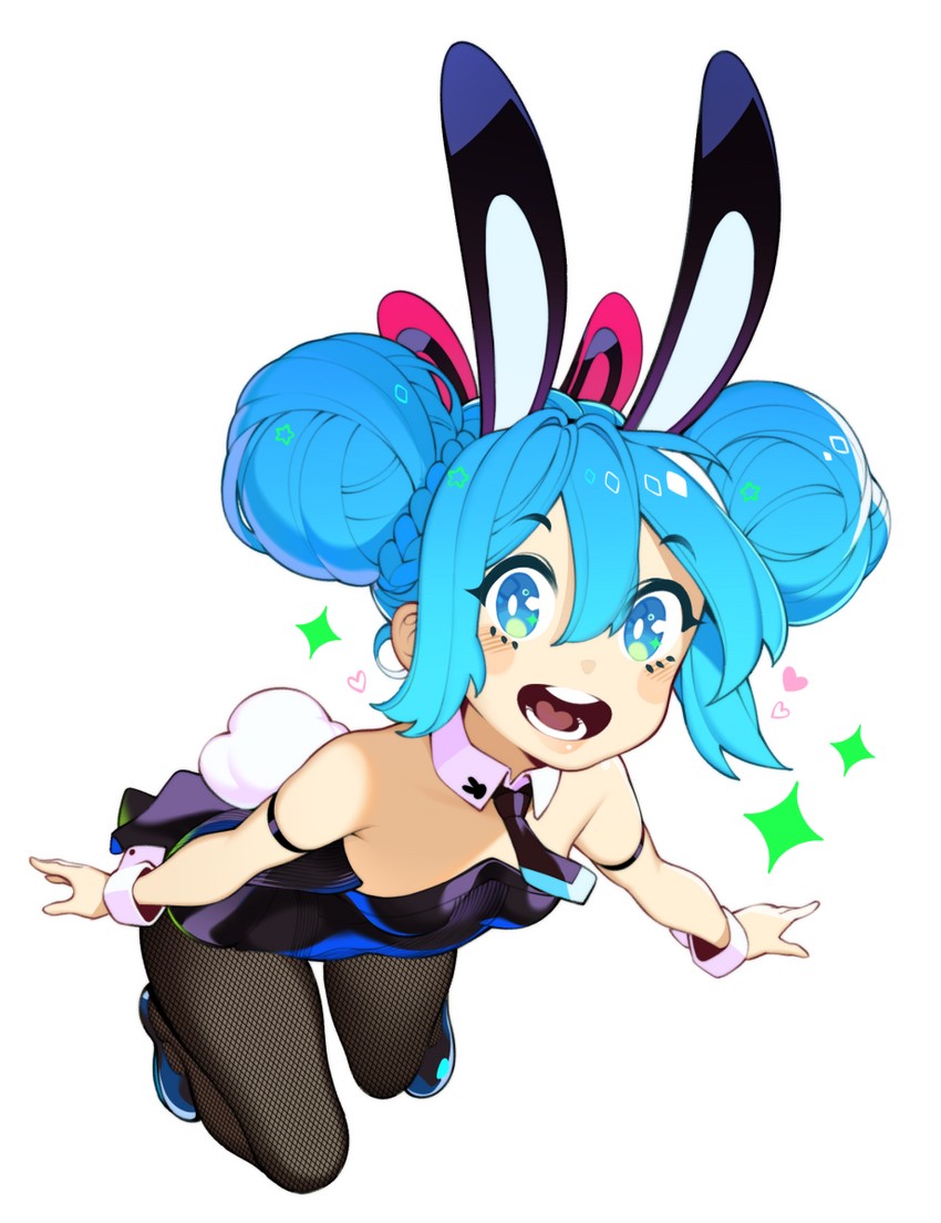 hatsune miku and bicute bunnies miku (vocaloid) drawn by halphelt