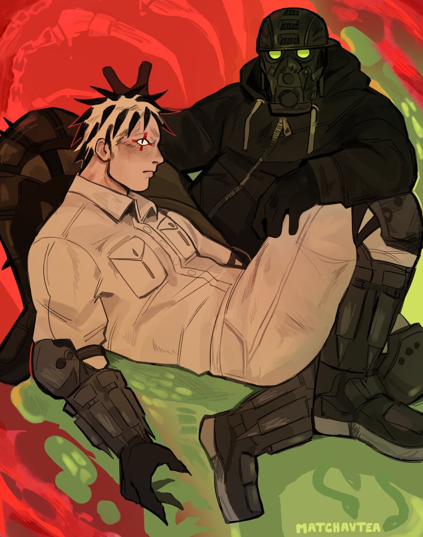 aikawa and risu (dorohedoro) drawn by ven_(matchavtea)