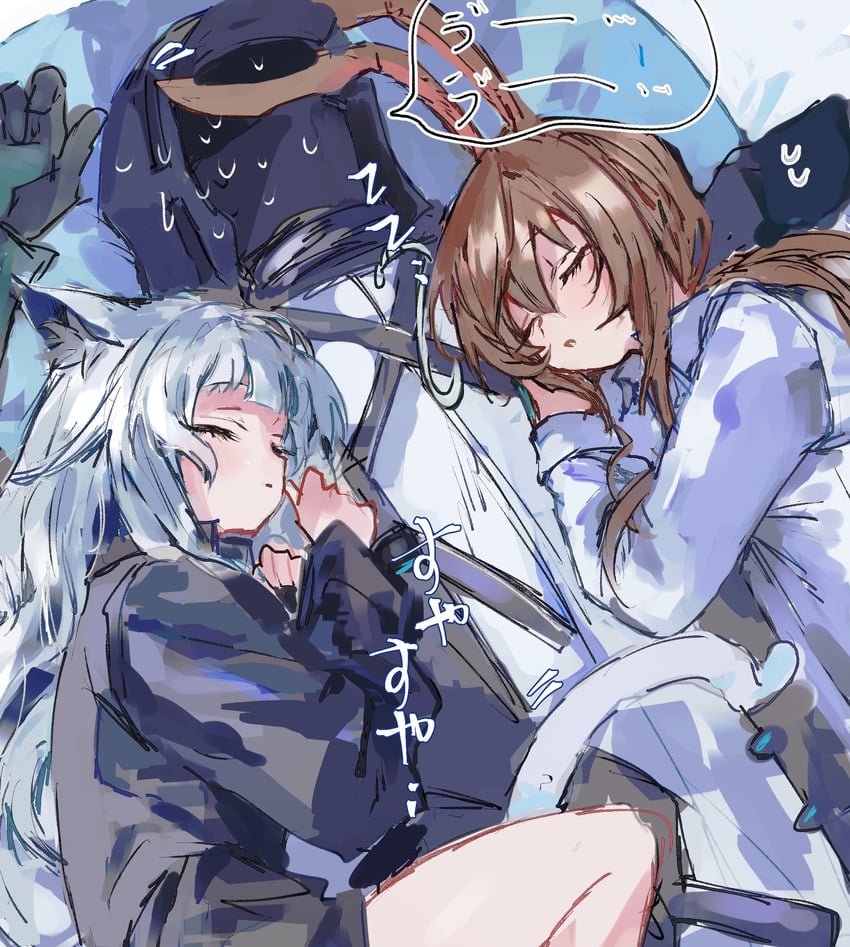doctor, amiya, and rosmontis (arknights) drawn by na_tarapisu153