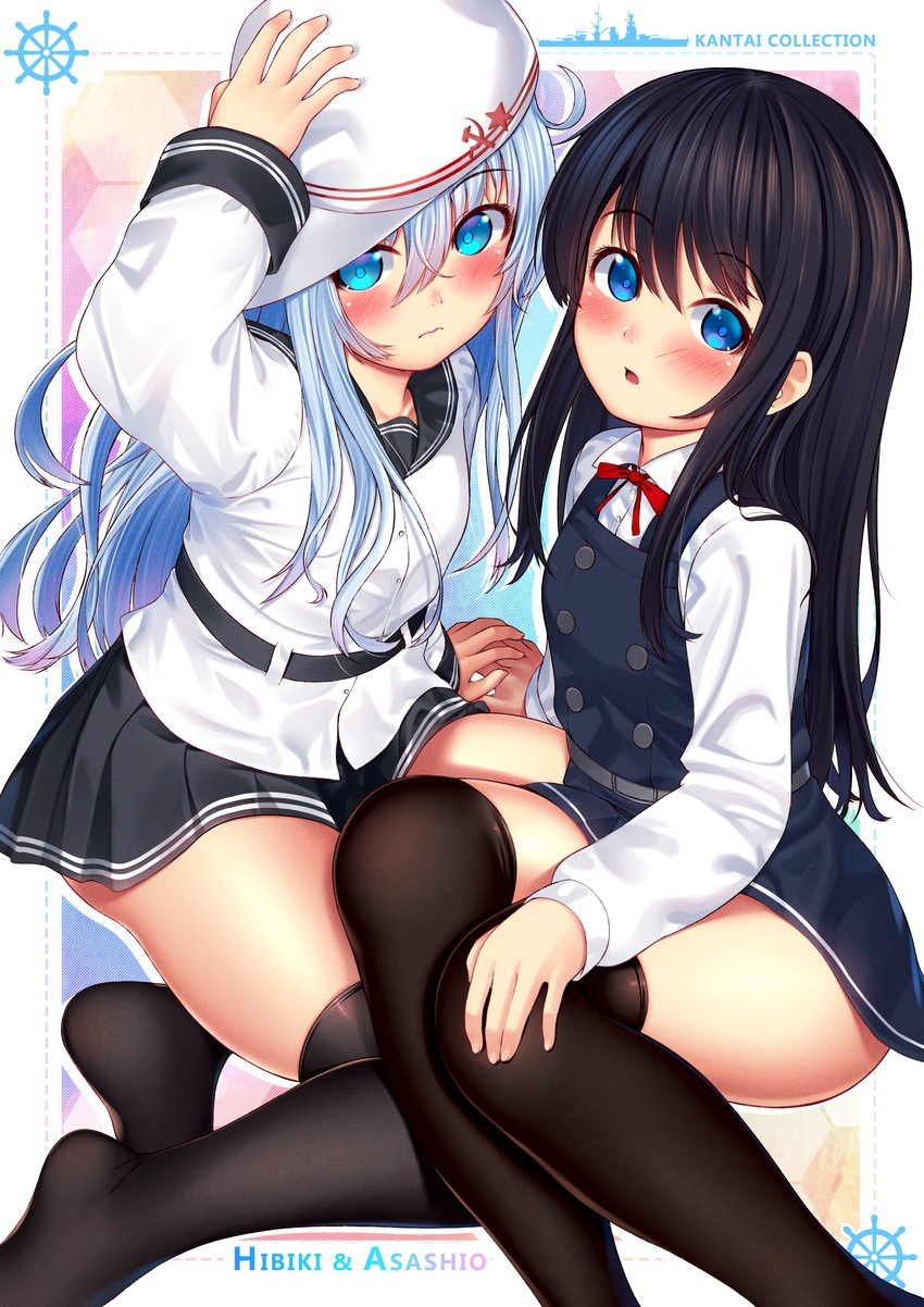 hibiki, asashio, verniy, and asashio kai ni (kantai collection) drawn by 22-sai_(1092344778)