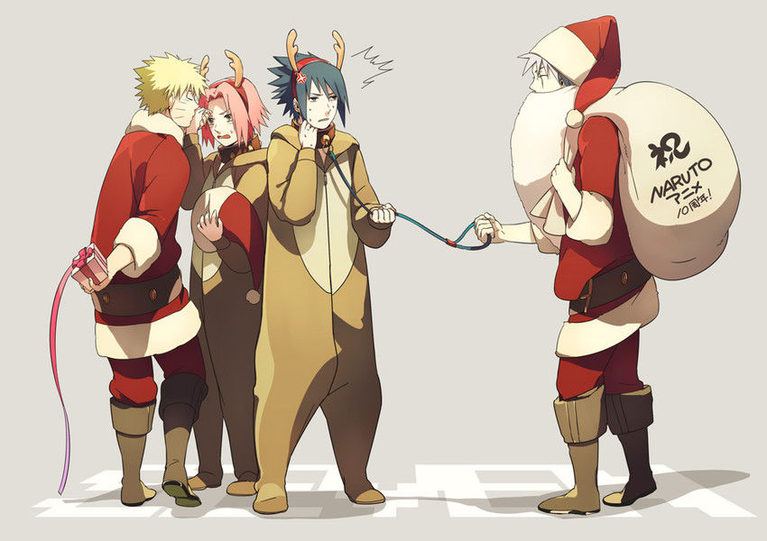 haruno sakura, uzumaki naruto, uchiha sasuke, and hatake kakashi (naruto) drawn by oba-min