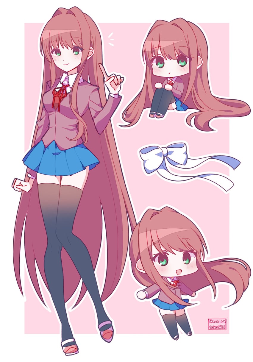 monika (doki doki literature club) drawn by kotohatoko510