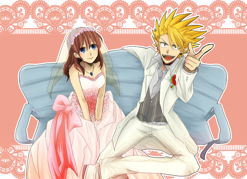 anezaki mamori and hiruma youichi (eyeshield 21) drawn by mayano_hase