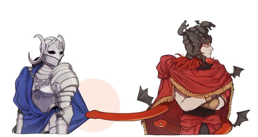 messmer the impaler and rellana twin moon knight (elden ring and 1 more) drawn by donar0217