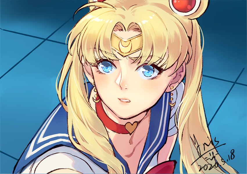 tsukino usagi and sailor moon (bishoujo senshi sailor moon and 1 more) drawn by iris@work