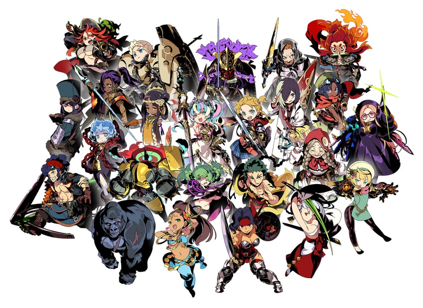 curse maker, gunner, bushidou, paladin, monk, and 43 more (sekaiju no meikyuu and 4 more) drawn by himukai_yuuji