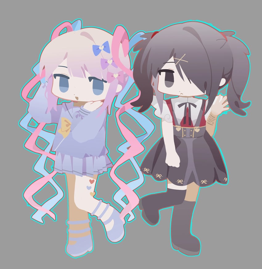chouzetsusaikawa tenshi-chan and ame-chan (needy girl overdose) drawn by xiao_xin_wei_fu