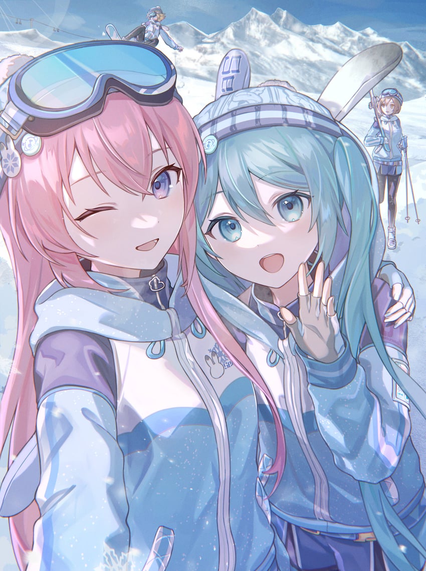 hatsune miku, kagamine rin, megurine luka, and meiko (vocaloid and 1 more) drawn by vs0mr