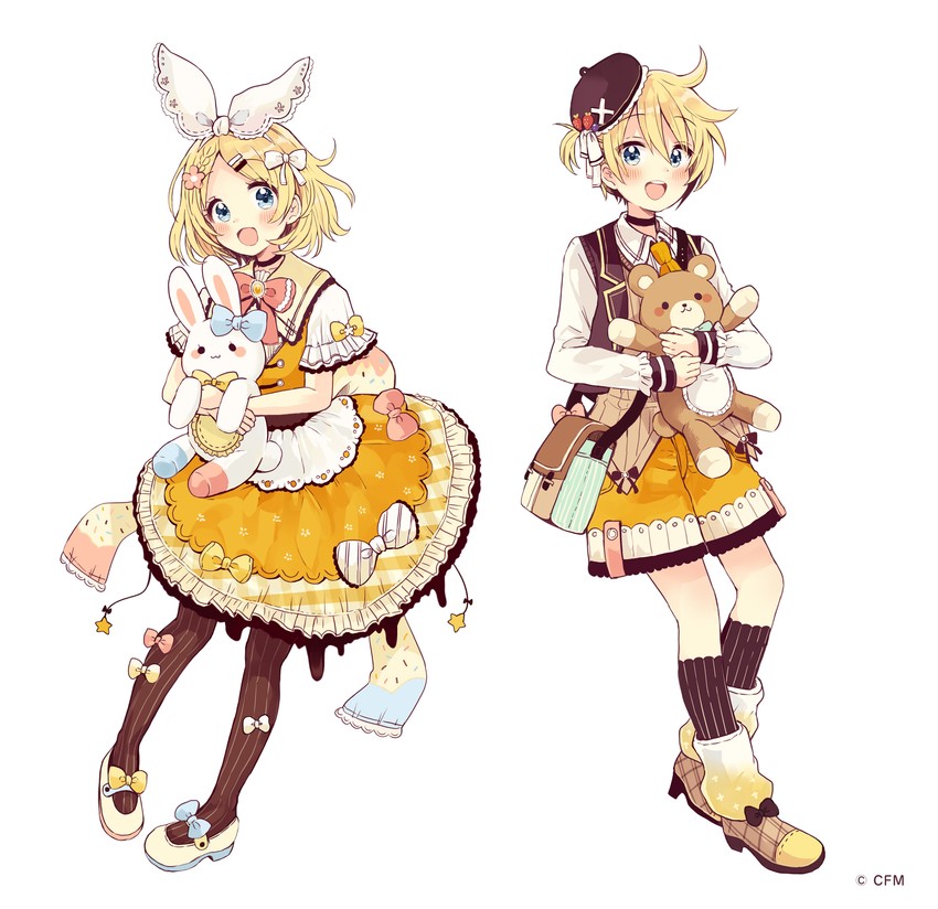 kagamine rin and kagamine len (vocaloid) drawn by sakura_oriko