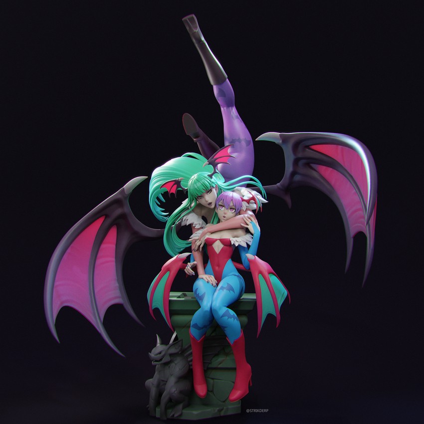 morrigan aensland and lilith (darkstalkers) drawn by cody_bunt