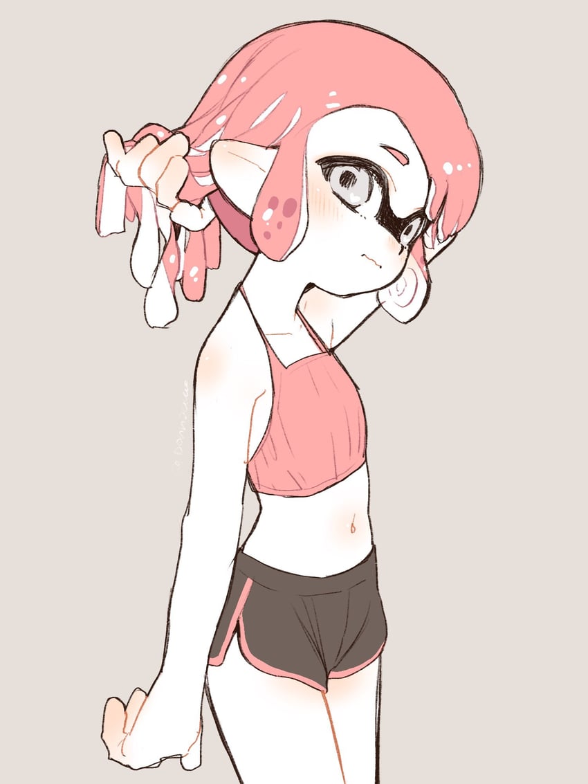 inkling player character and inkling girl (splatoon and 1 more) drawn by amezawa_koma