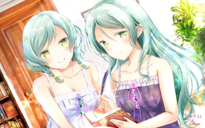 hikawa sayo and hikawa hina (bang dream!) drawn by masa_(mirage77)