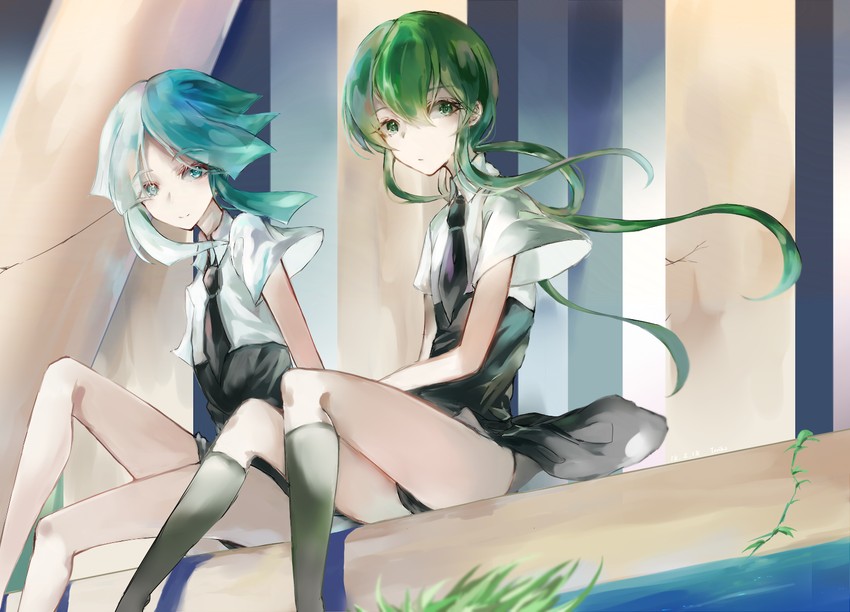 jade and euclase (houseki no kuni) drawn by he_niaozi