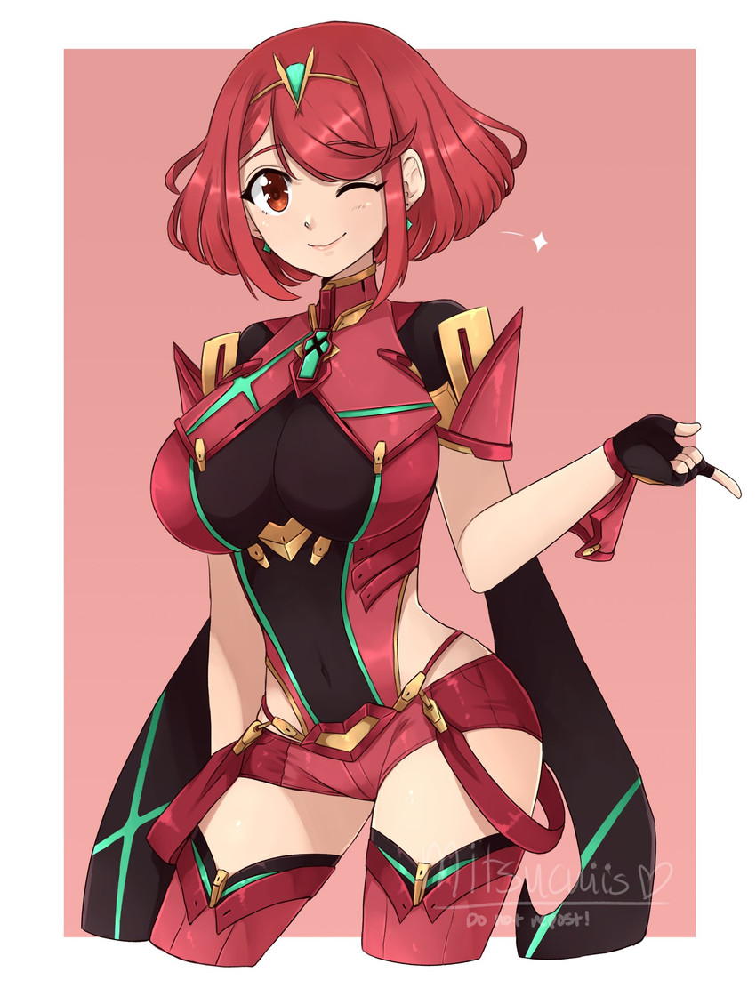 pyra (xenoblade chronicles and 1 more) drawn by mitsuchiis
