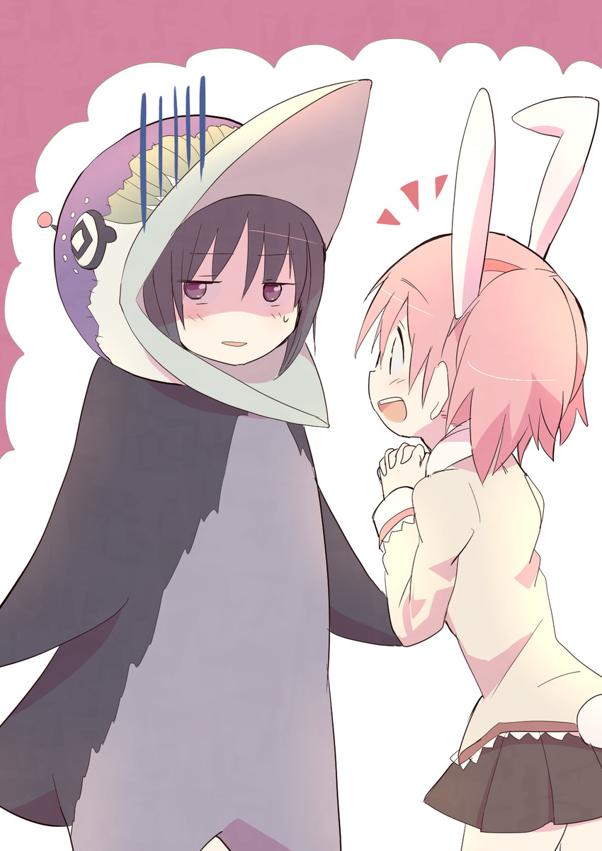 akemi homura and kaname madoka (mahou shoujo madoka magica and 1 more) drawn by samidare_(hoshi)