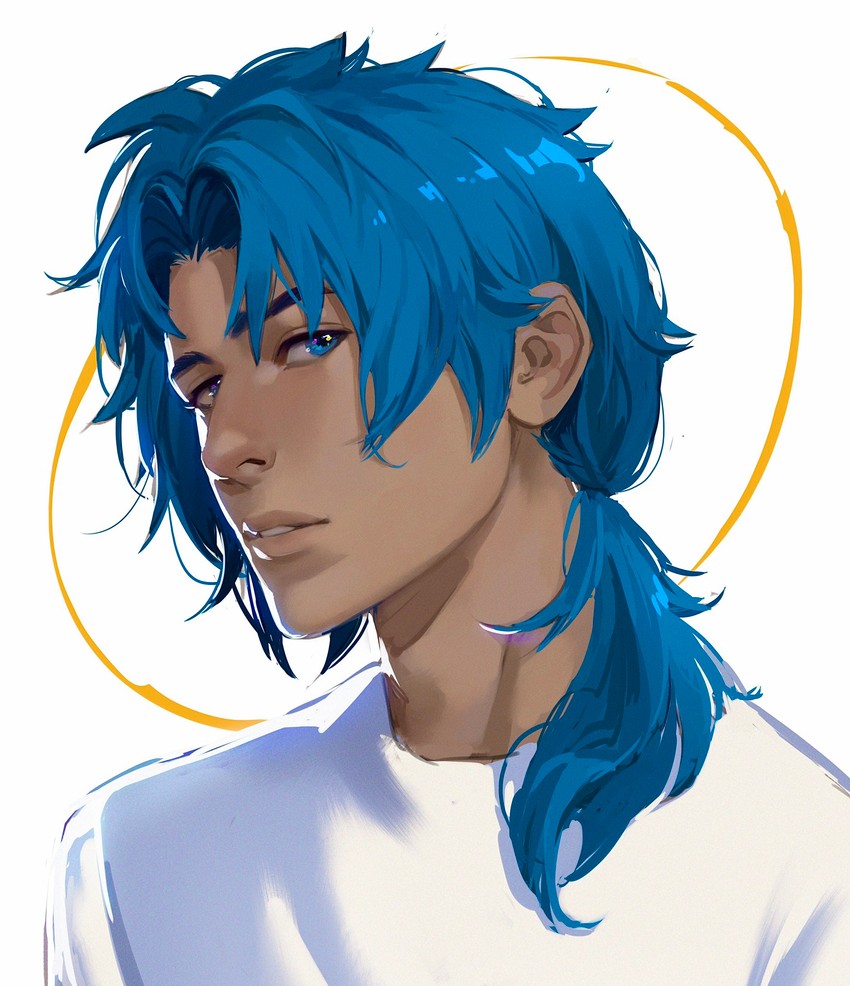 blue-haired boy (how to draw manga) drawn by roseflarea
