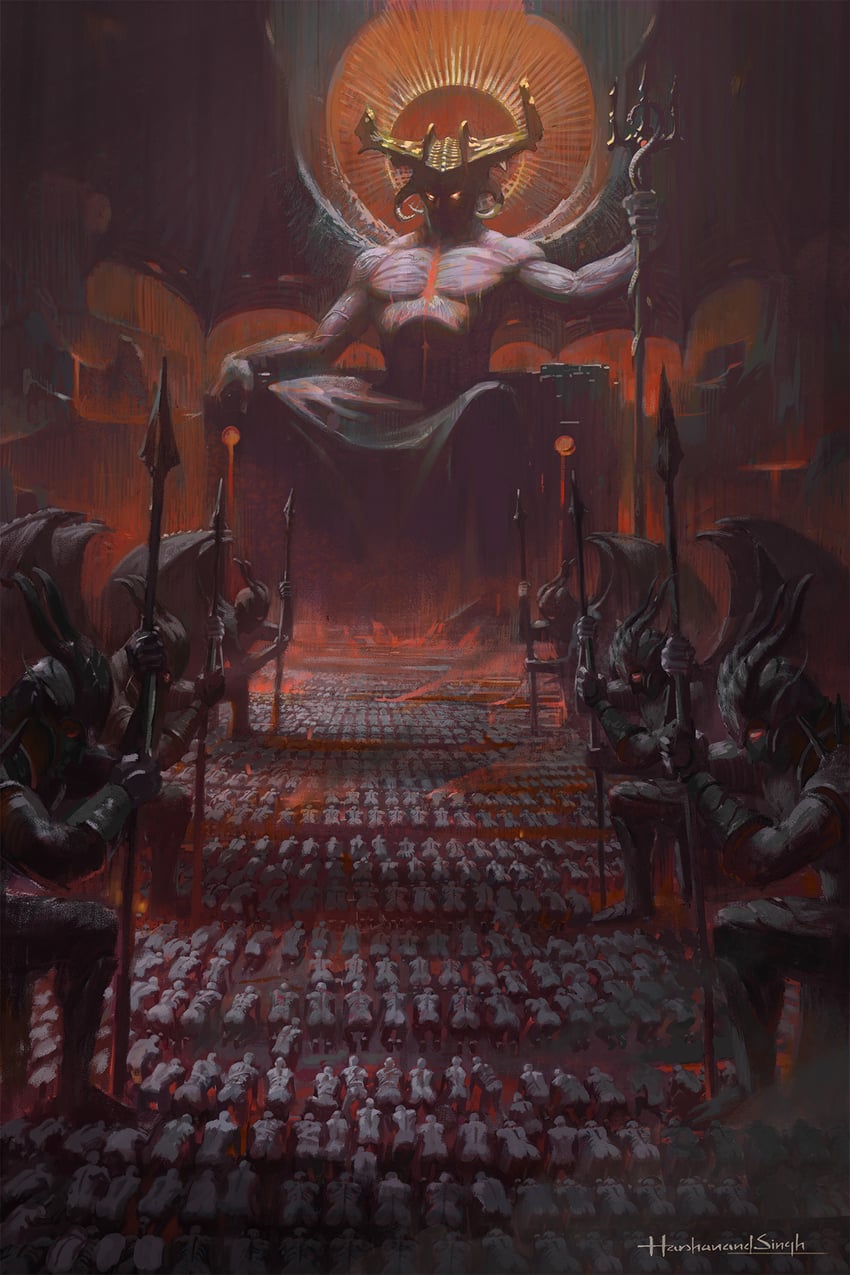 satan (god's sword giants and the demon wars of gath and 1 more) drawn by harshanandsingh