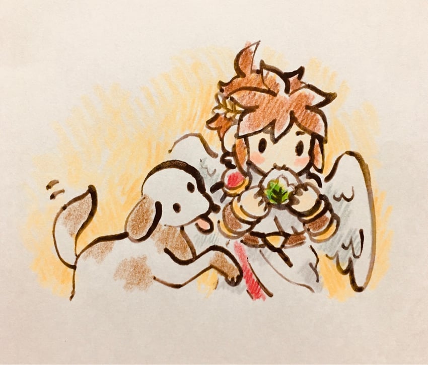 pit and dog (kid icarus and 1 more) drawn by nopepe