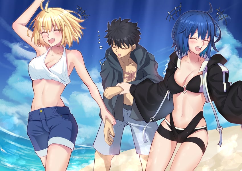arcueid brunestud, ciel, tohno shiki, and mysterious executor c.i.e.l (fate and 2 more) drawn by toomishou