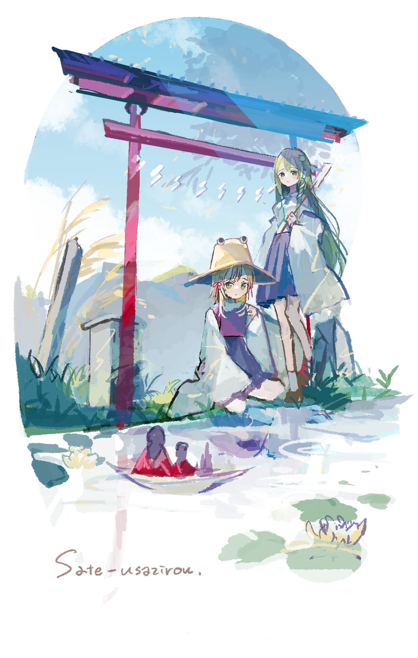 kochiya sanae and moriya suwako (touhou) drawn by sate_usazirou