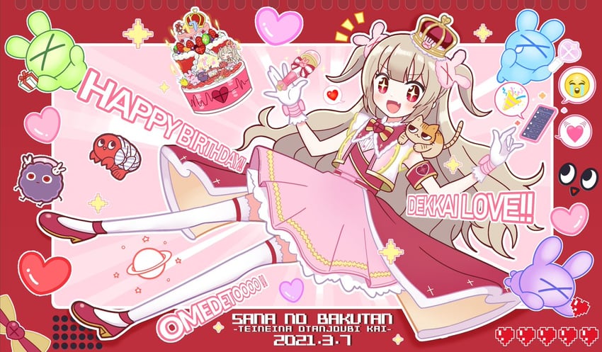 natori sana and saana-kun (sana channel) drawn by kureya908