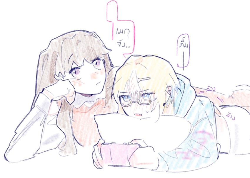 fujishima megumi and osawa rurino (love live! and 1 more) drawn by pipi_(m1x_mix)