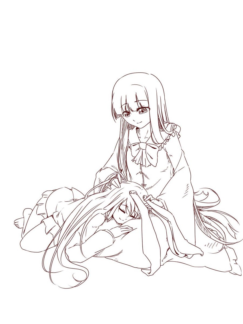 reisen udongein inaba and houraisan kaguya (touhou) drawn by shikitsuki
