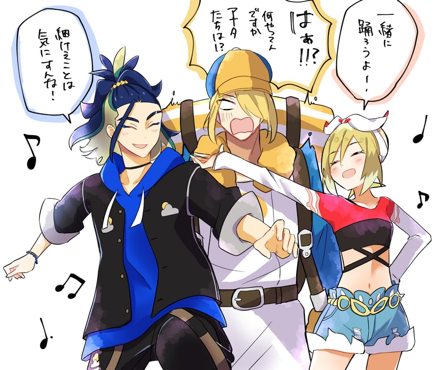 irida, volo, and adaman (pokemon and 2 more) drawn by kazune_(kazukana09)