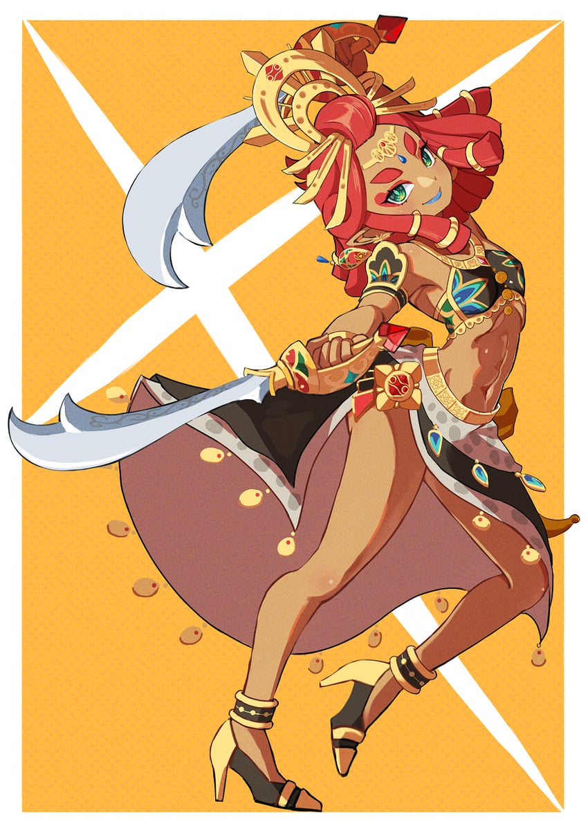 riju (the legend of zelda and 1 more) drawn by tebasashi_(ewfewsfsf)