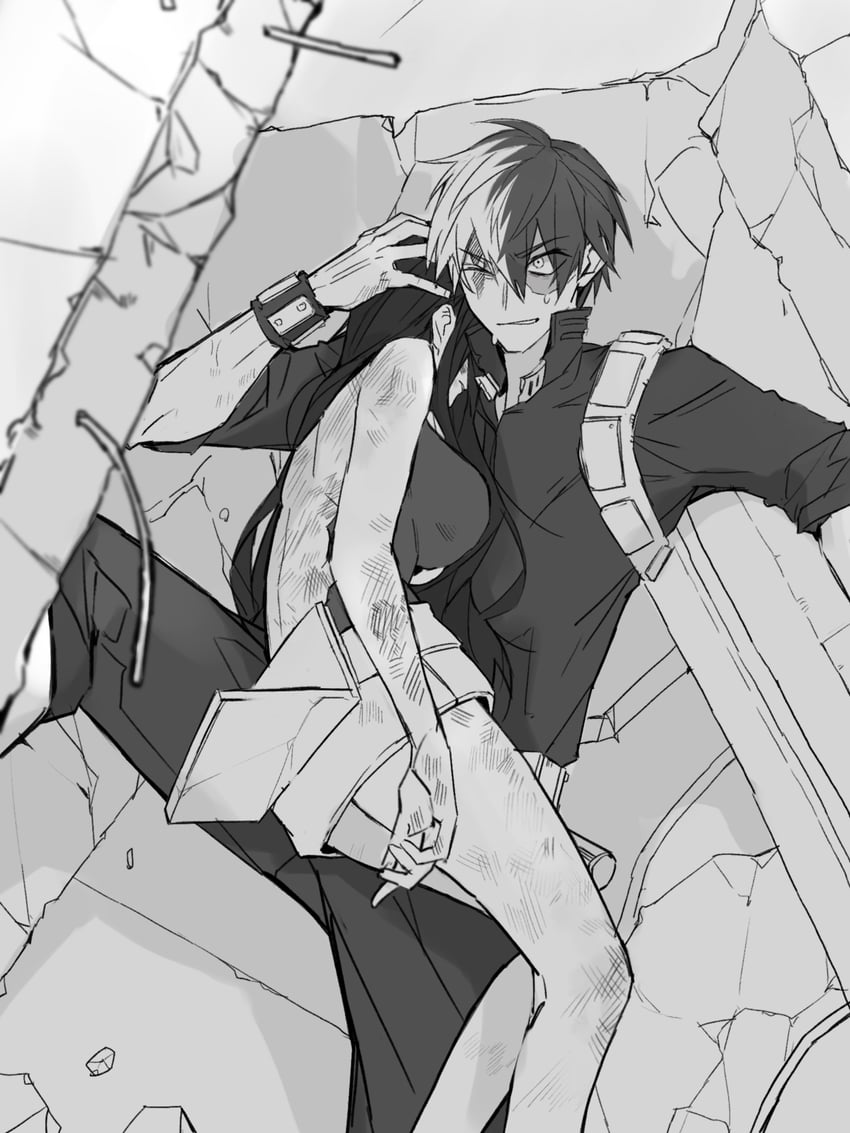 todoroki shoto and yaoyorozu momo (boku no hero academia) drawn by honwaka_zz