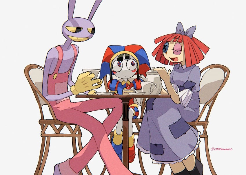 pomni, jax, and ragatha (the amazing digital circus) drawn by sonokare