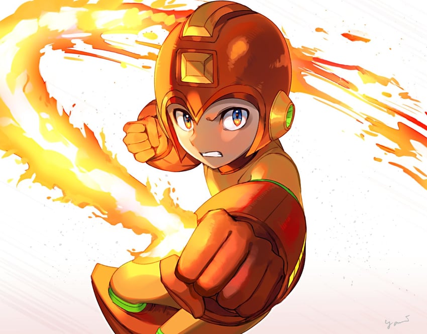 mega man (mega man and 1 more) drawn by yasaikakiage