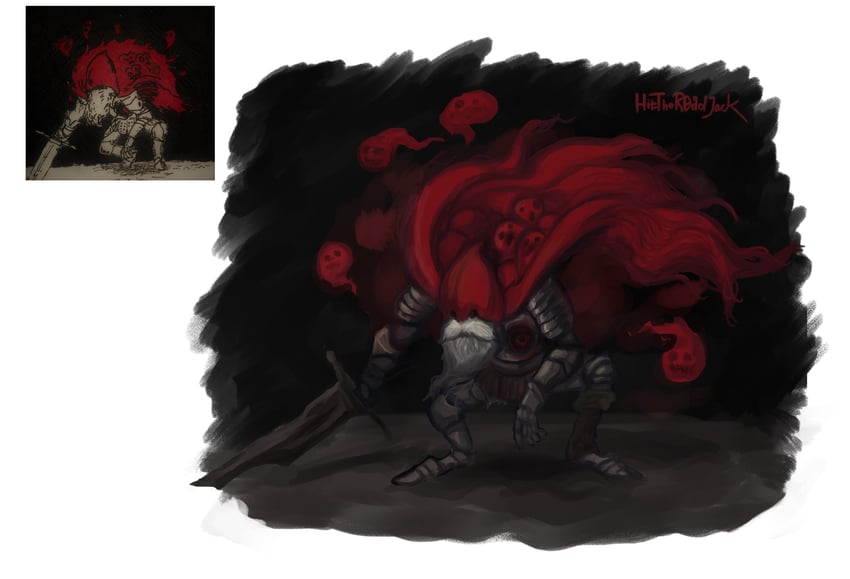 slave knight gael (dark souls and 1 more) drawn by hitr0adjack