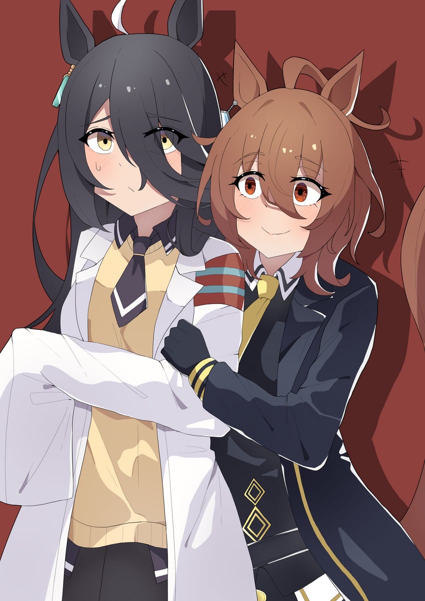 agnes tachyon and manhattan cafe (umamusume) drawn by nanaken_(qijian23092715)