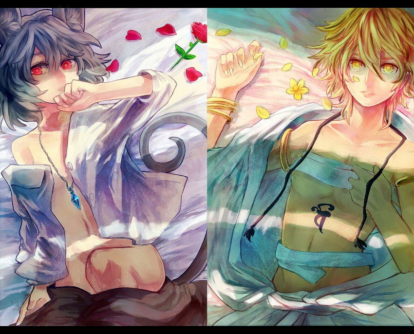 nazrin and toramaru shou (touhou) drawn by kotaro-nosuke