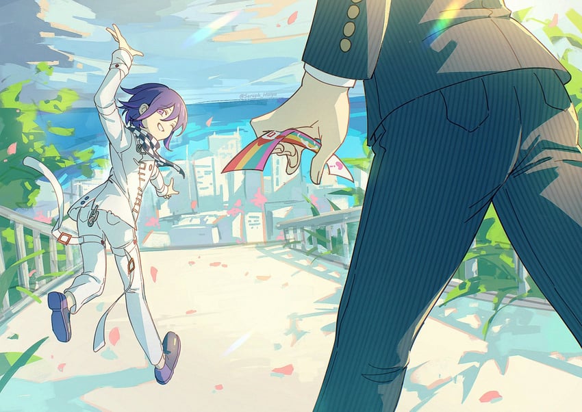 oma kokichi and saihara shuichi (danganronpa and 1 more) drawn by ewa_(seraphhuiyu)