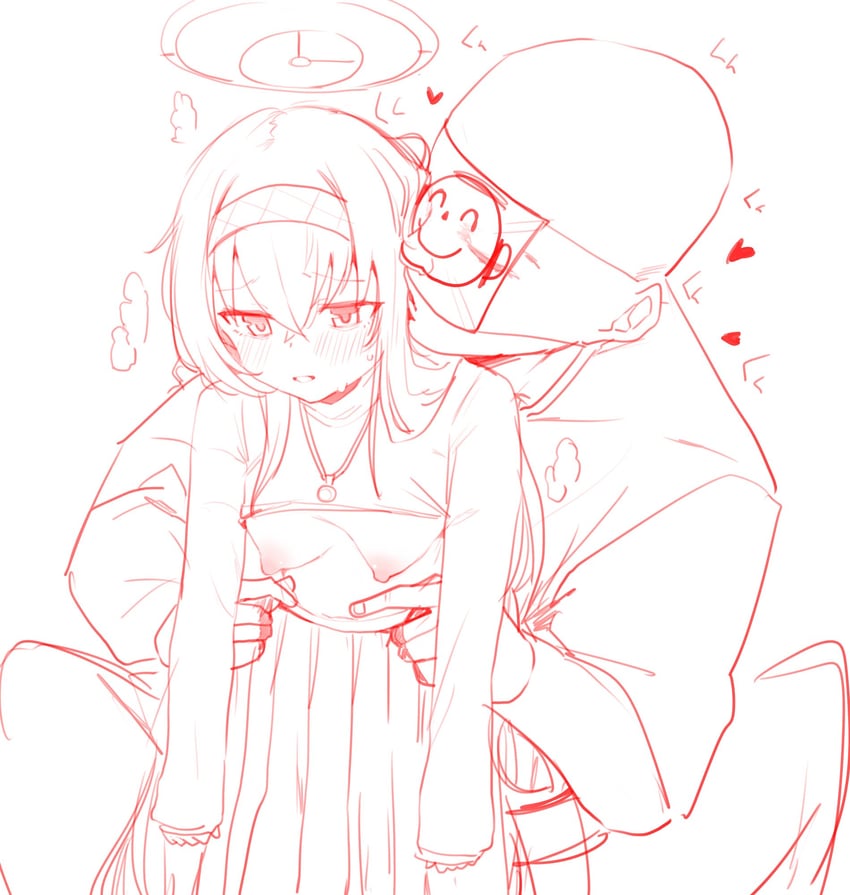 sensei, doodle sensei, and ui (blue archive) drawn by berserkert