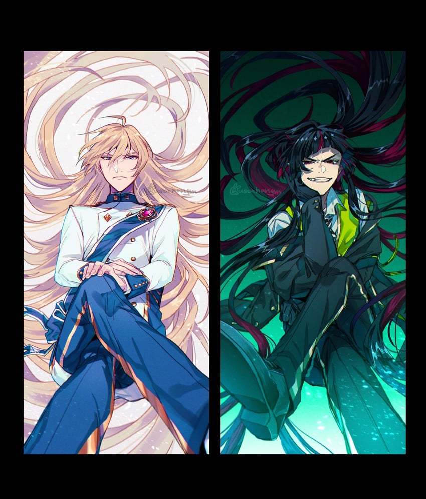 lilia vanrouge and knight of the dawn (twisted wonderland) drawn by usachangm
