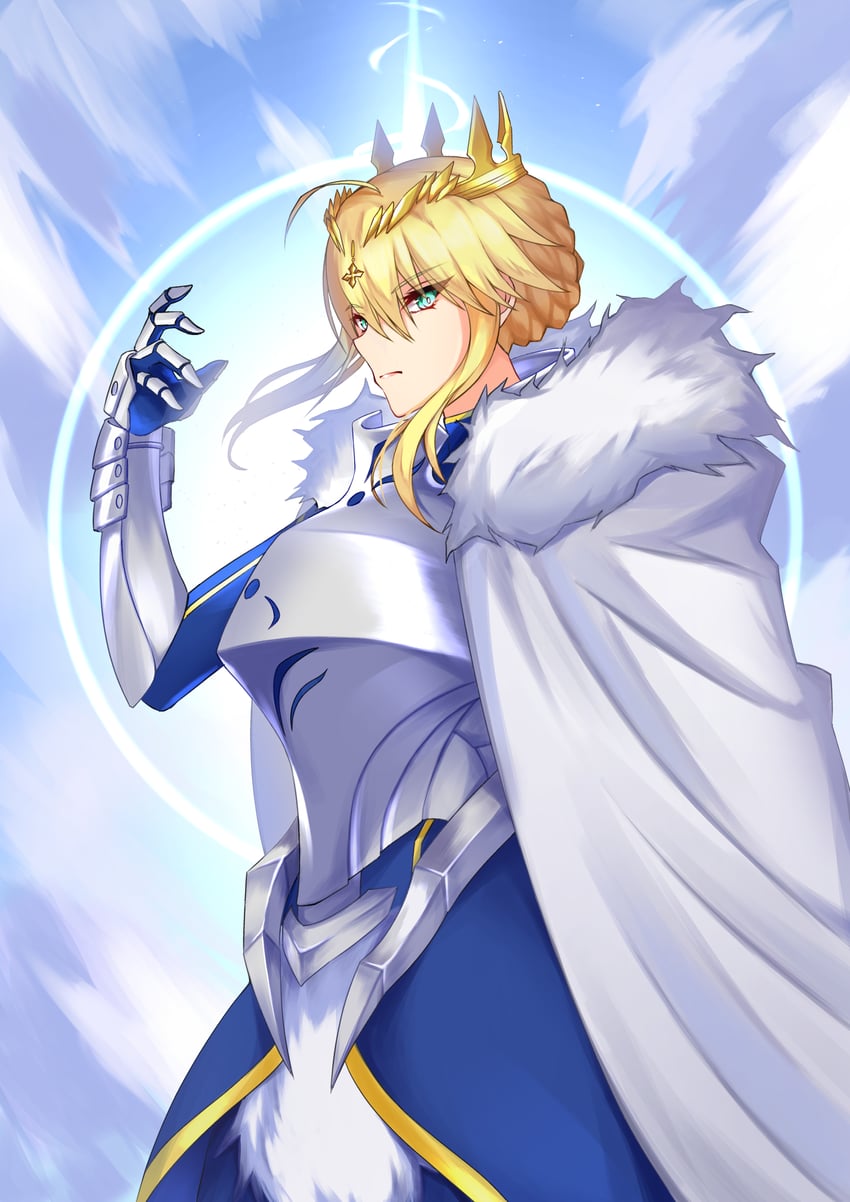 artoria pendragon and lion king (fate and 1 more) drawn by kurosaki_saya