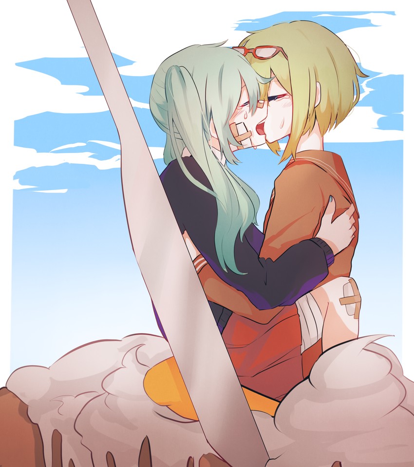 hatsune miku and gumi (vocaloid and 2 more) drawn by gomiyama
