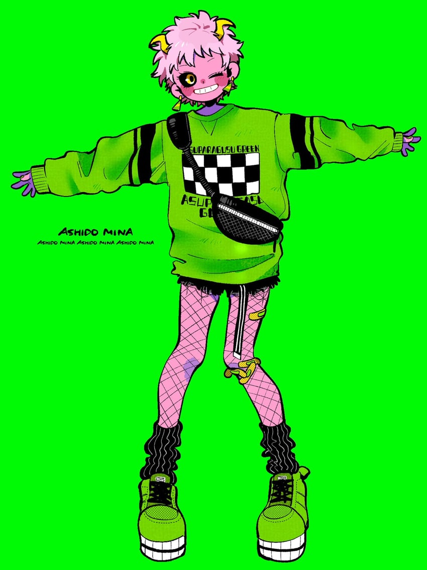 ashido mina (boku no hero academia) drawn by anna_(aannnaa3)