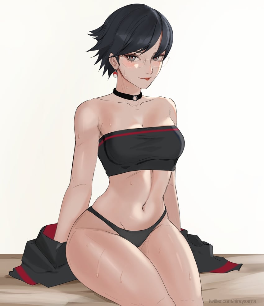 uchiha sarada (naruto and 1 more) drawn by uchihaniray