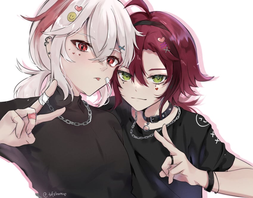 kaedehara kazuha and shikanoin heizou (genshin impact) drawn by tofuubuns
