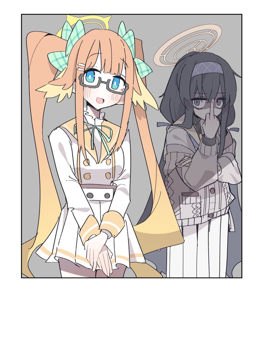 ui and shimiko (blue archive and 1 more) drawn by koyansuee